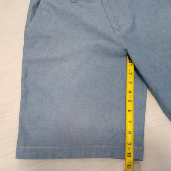 Tommy Hilfiger Men's Denim Bermuda Shorts Size 33 Blue Flat Front Casual Cotton - Picture 5 of 7